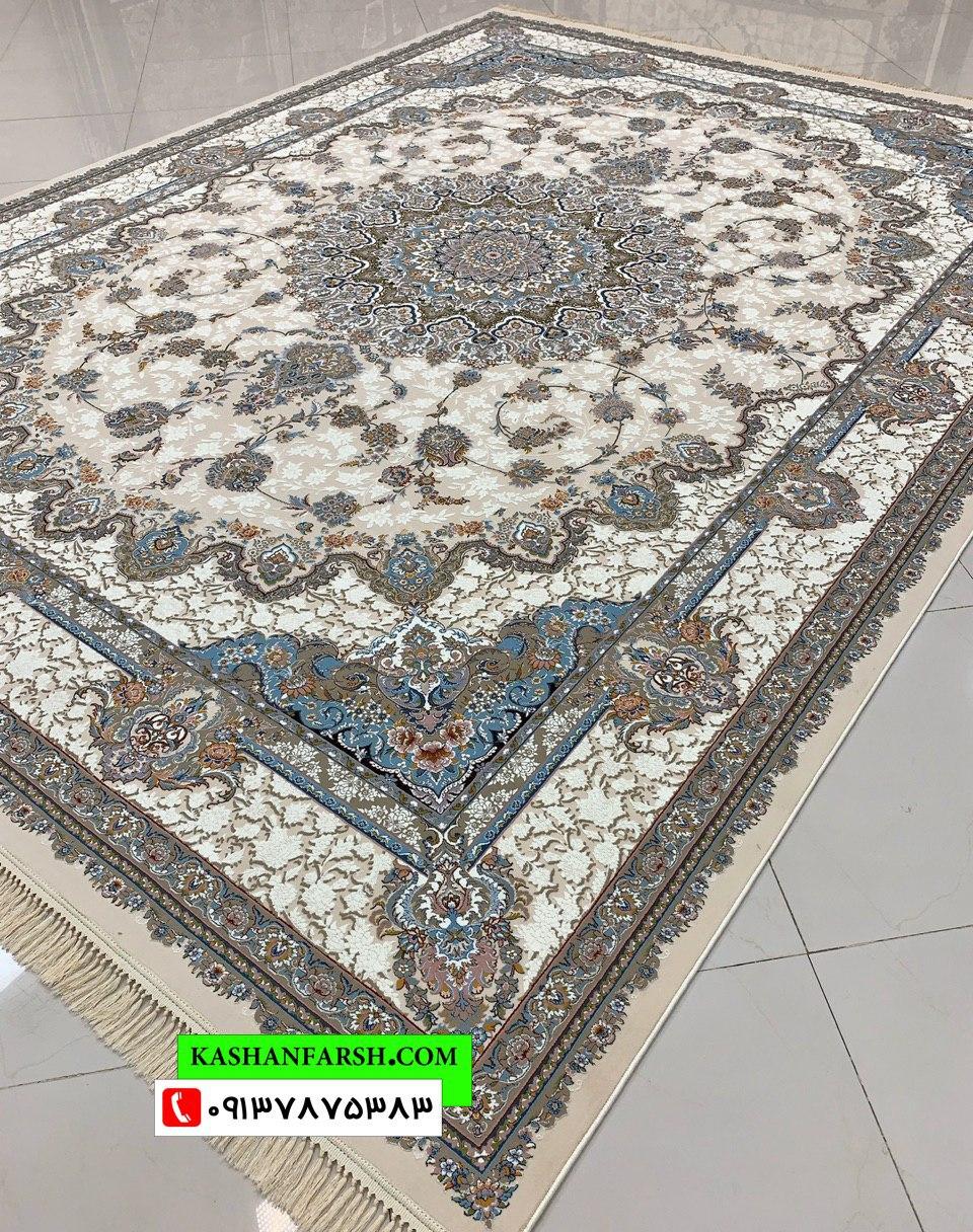 فرش کاشان طرح رز 1000 شانه برجسته