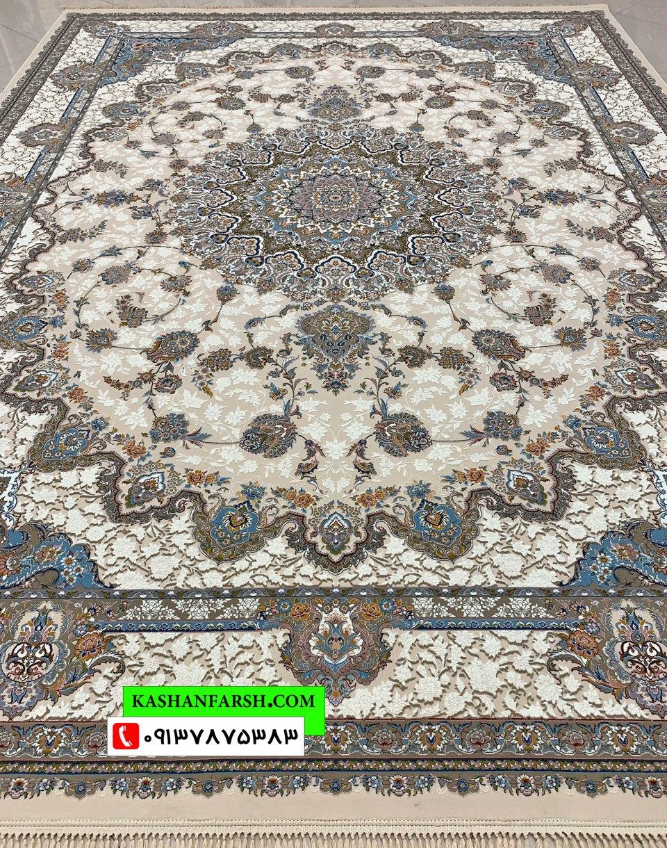 فرش کاشان طرح رز 1000 شانه برجسته - Image 2