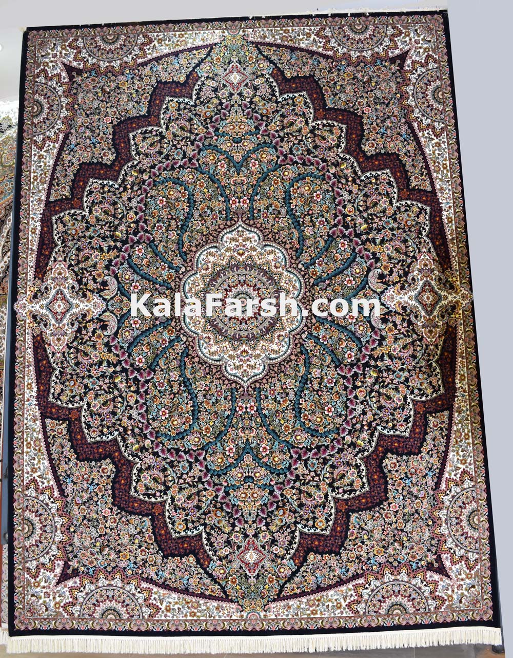 فرش کاشان طرح ترمه 1000 شانه - Image 2