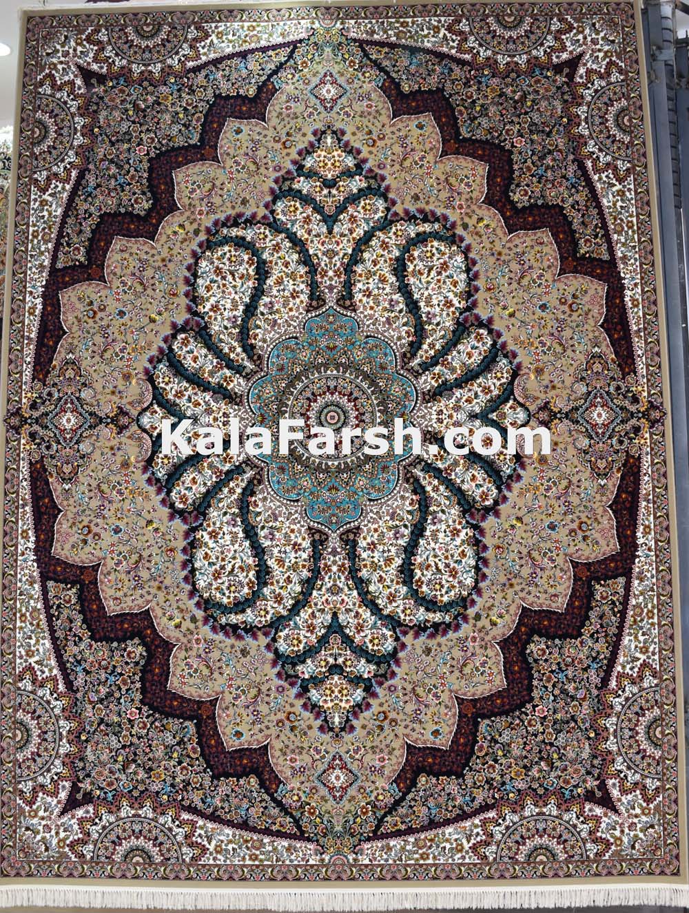 فرش کاشان طرح ترمه 1000 شانه - Image 3