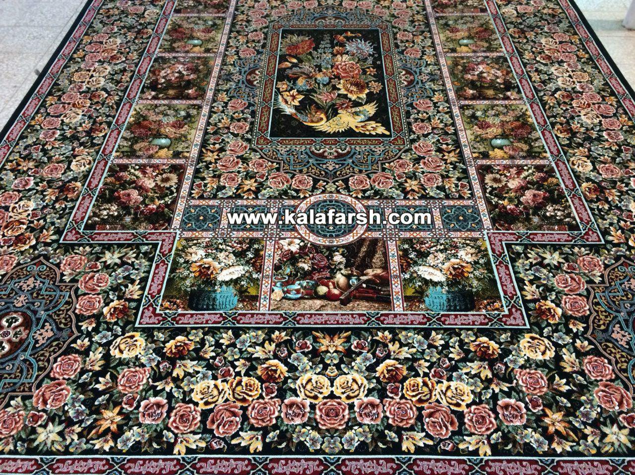 فرش کاشان طرح باغ ارم 700 شانه