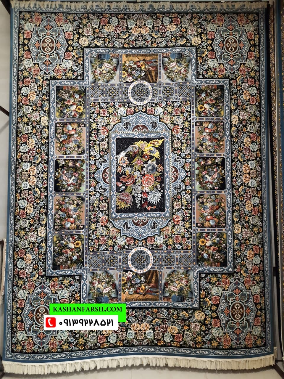 فرش کاشان طرح باغ ارم 1000شانه - Image 3