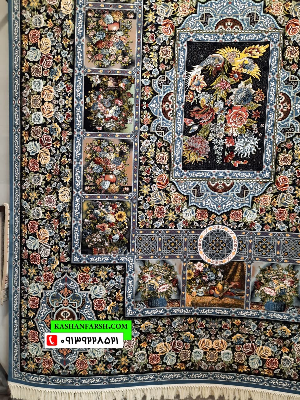 فرش کاشان طرح باغ ارم 1000شانه - Image 4