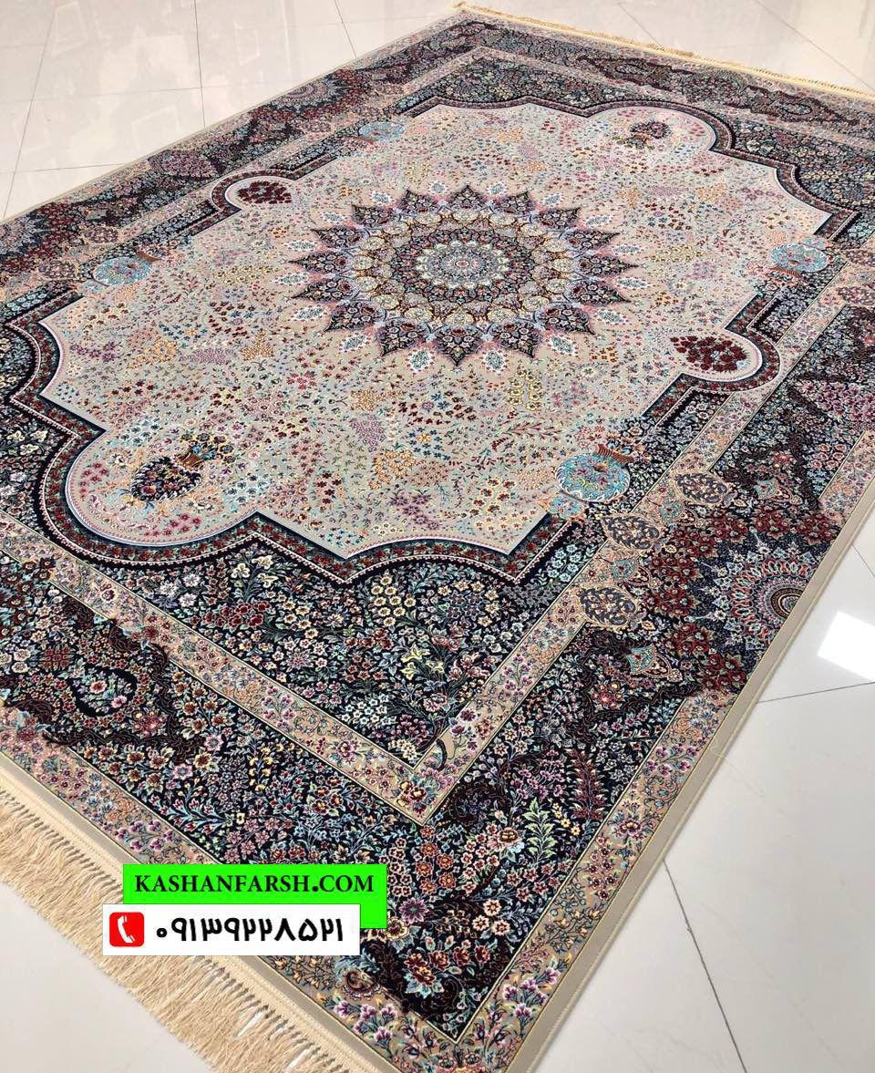 فرش کاشان طرح سی گل 1200 شانه - Image 6