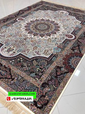 فرش کاشان طرح سی گل 1200 شانه