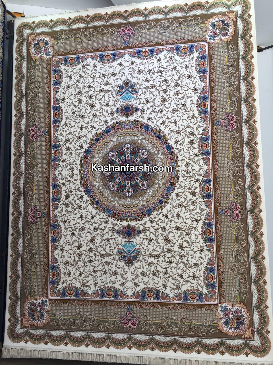 فرش کاشان طرح الماس 1000 شانه - Image 2