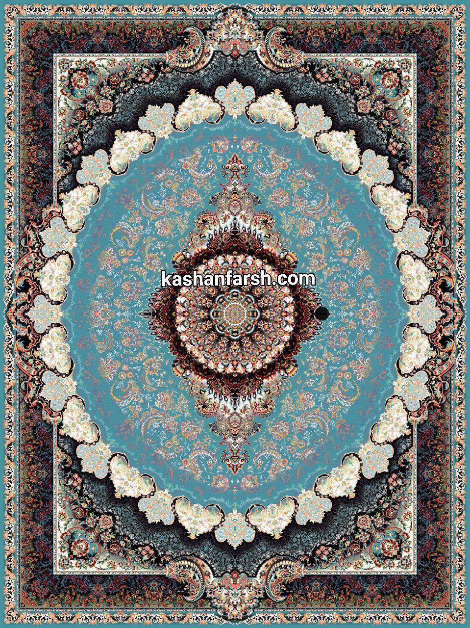 فرش کاشان طرح زیگورات 1200 شانه
