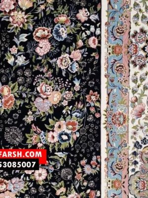 فرش کاشان طرح باغ گل 1200 شانه برجسته